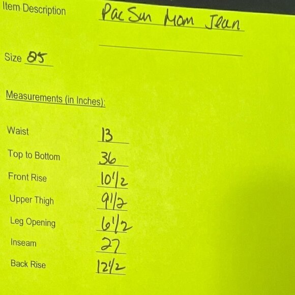 PACSUN Medium Wash Cropped Straight Leg MOM Jean, Size: 25 - Picture 10 of 10